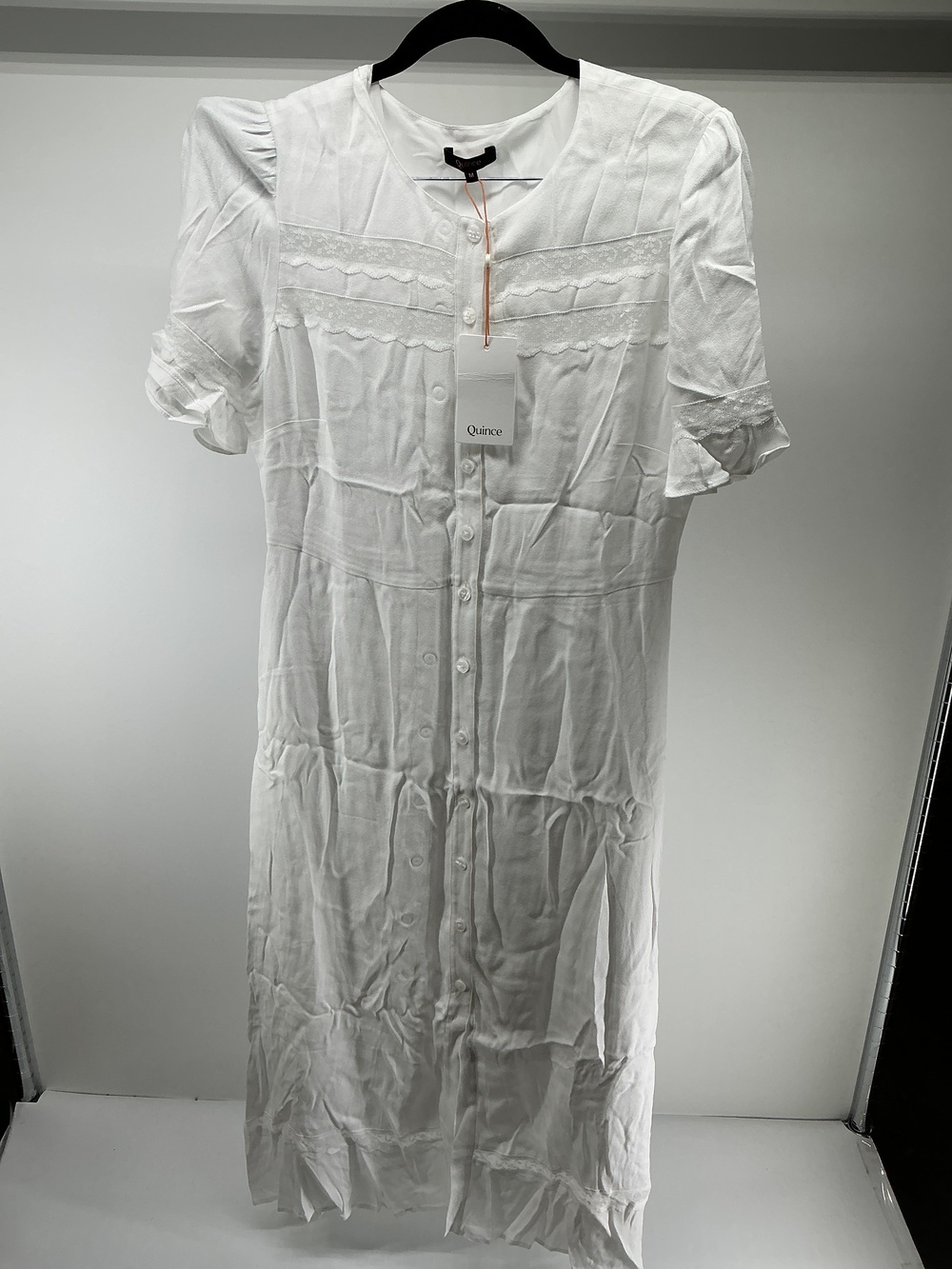 Lightweight Crepe Lace Inset Midi Dress